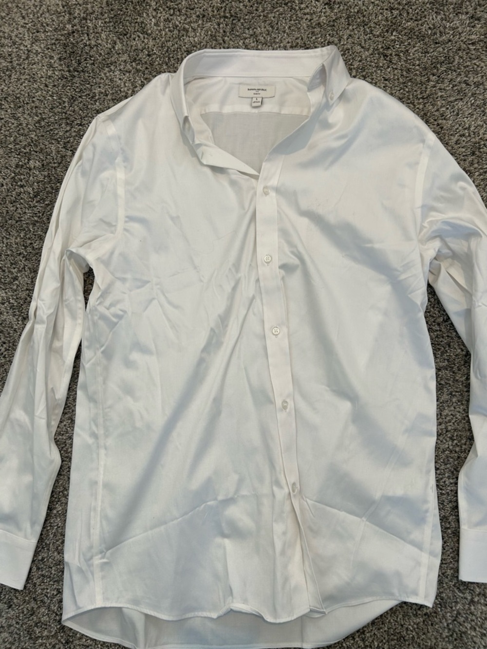 Banana Republic White Men's white button down Sz lg
